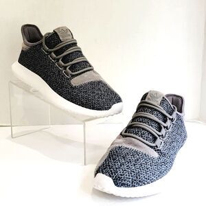 Adidas Tubular Shadow Running Shoes Womens Size 8 Suede Knit Gray White Sneakers